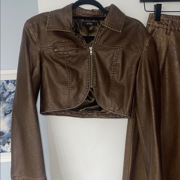 AFRM Jackets & Blazers - AFRM faux leather street wear matching set size small